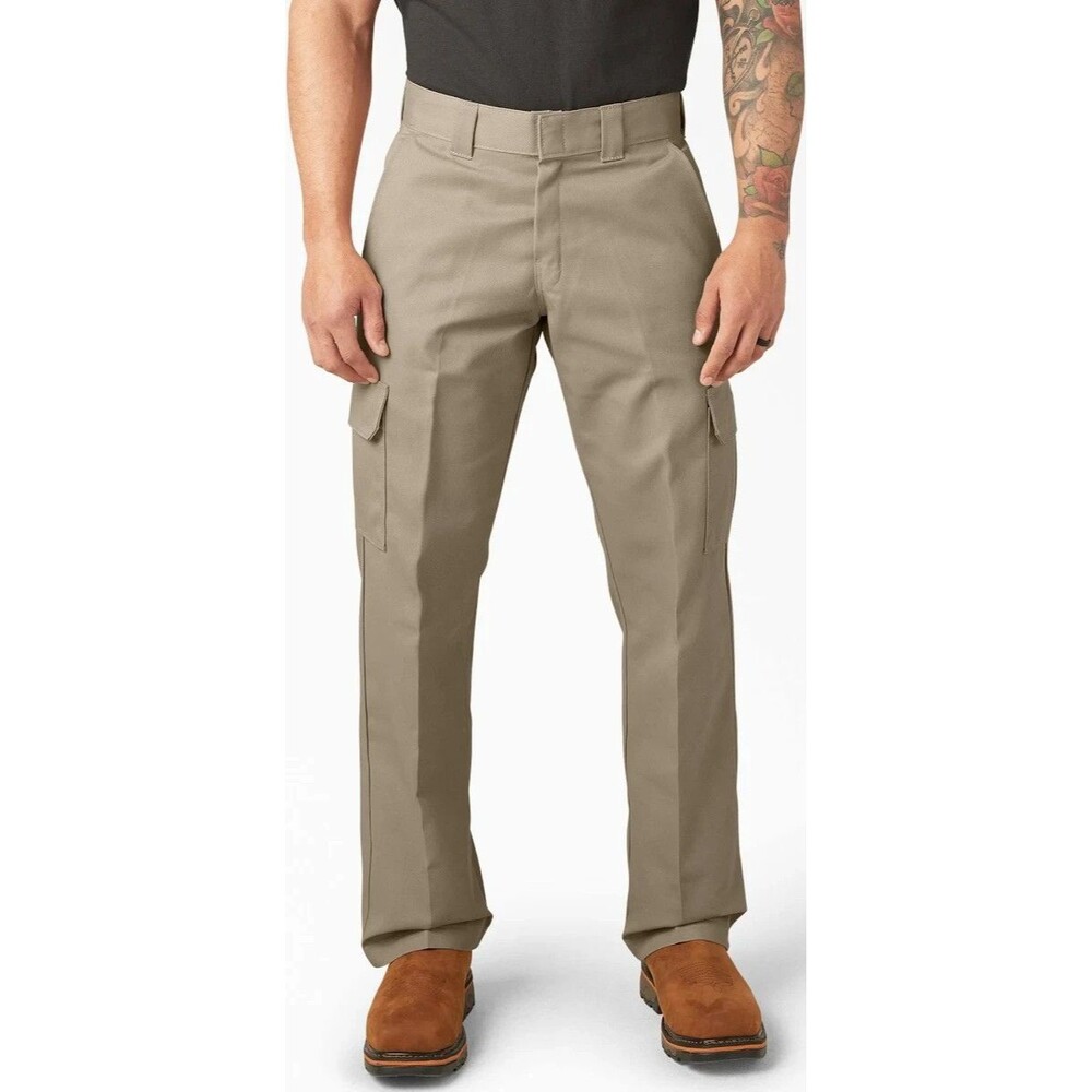 Dickies Relaxed Fit Twill Khaki Cargo Work Pants Size 42 x 34 NWT